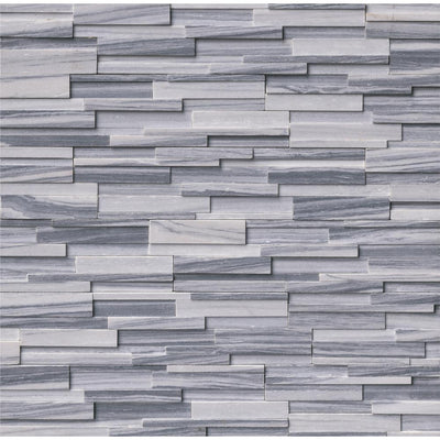 Alaska Gray 3D Ledger Panel 6 in. x 24 in. Honed Marble Wall Tile (10 cases / 60 sq. ft. / pallet) - Super Arbor