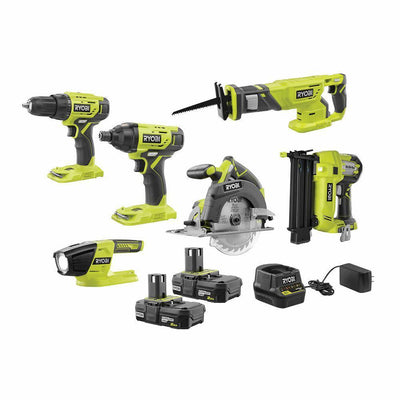 ONE+ 18V Cordless 6-Tool Combo Kit with (2) 2.0 Ah Batteries and Charger - Super Arbor