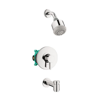 Clubmaster Single-Handle 3-Spray Tub and Shower Faucet with Tub Spout in Chrome Valve Included - Super Arbor