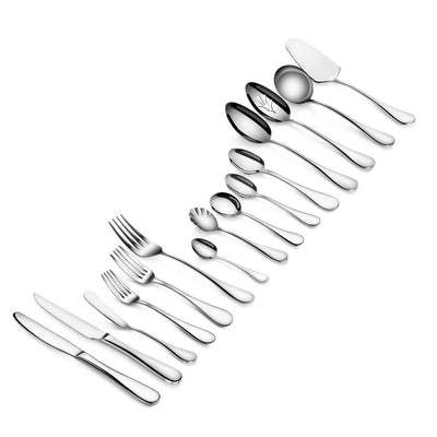 Rain 103-Piece 18/10 Stainless Steel Flatware Set Service for 12 - Super Arbor