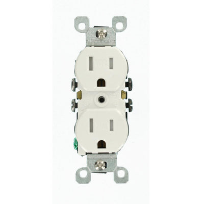 15 Amp Weather and Tamper Resistant Duplex Outlet, White - Super Arbor
