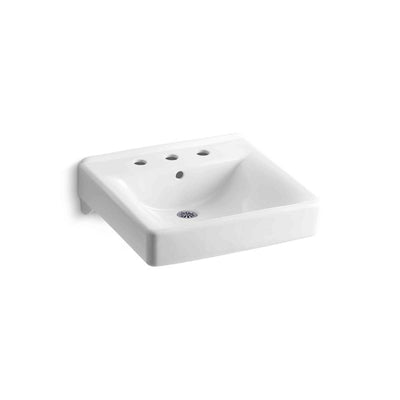 KOHLER Soho Wall-Mount Vitreous China Bathroom Sink in White with Overflow Drain - Super Arbor