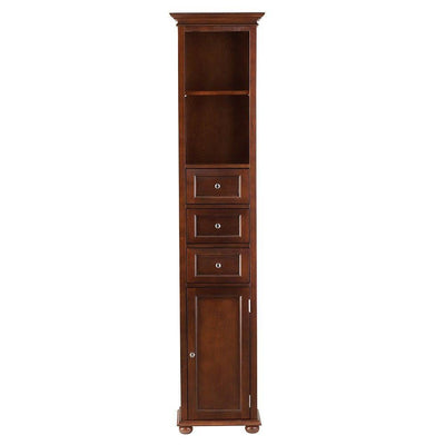 Hampton Harbor 15 in. W x 10 in. D x 67-1/2 in. H Linen Cabinet in Sequoia - Super Arbor