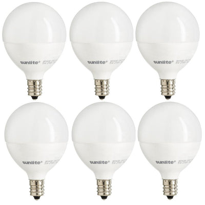 Sunlite 60-Watt Equivalent Frost Warm White G16.5 Dimmable LED Light Bulb (6-Pack) - Super Arbor