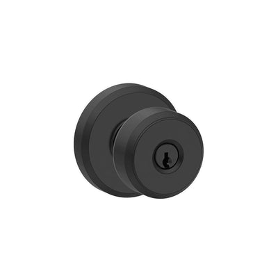 Bowery Matte Black Keyed Entry Door Knob with Greyson Trim - Super Arbor