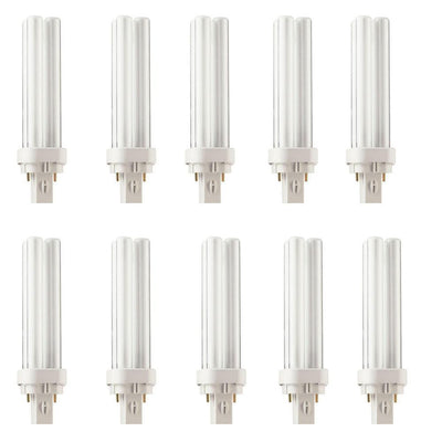 26-Watt G24d-3 CFLni 2-Pin Light Bulb Neutral (3500K) (10-Pack) - Super Arbor