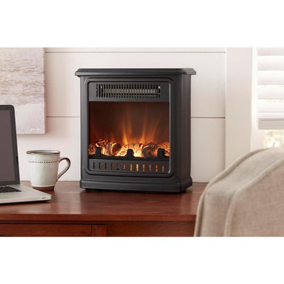 Crestland 13 in. Desktop Electric Fireplace in Black