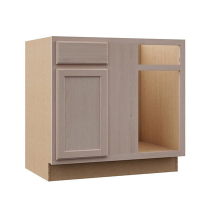 Hampton Assembled 36x34.5x24 in. Blind Base Corner Cabinet in Unfinished Beech - Super Arbor