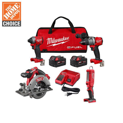 M18 FUEL 18-Volt Lithium-Ion Brushless Cordless Combo Kit (4-Tool) with Two 5.0 Ah Batteries, 1-Charger, 1-Tool Bag - Super Arbor