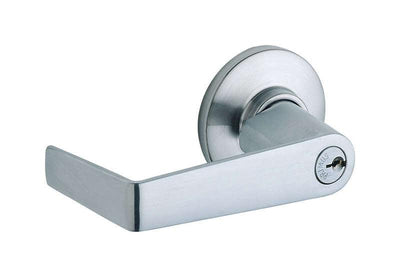 Schlage Saturn Satin Chrome Entry Lever ANSI Grade 2 1-1/8 in.