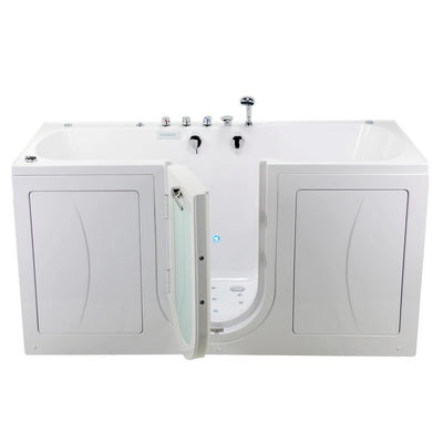 80 in. Big4Two Walk-In Whirlpool, Air, Foot Massage Tub in White, Outward Swing Door, Faucet, Heated Seat, Dual Drain - Super Arbor