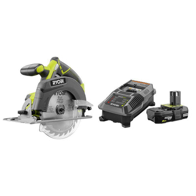 18-Volt ONE+ Cordless 6-1/2 in. Circular Saw with Lithium-Ion 2.0 Ah Battery and Dual Chemistry IntelliPort Charger - Super Arbor