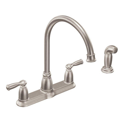 Banbury High-Arc 2-Handle Standard Kitchen Faucet with Side Sprayer in Spot Resist Stainless - Super Arbor