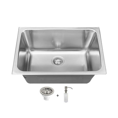 24 in. x 18 in. Stainless Steel Self-Rimming or Undermount Laundry/Utility Sink - Super Arbor