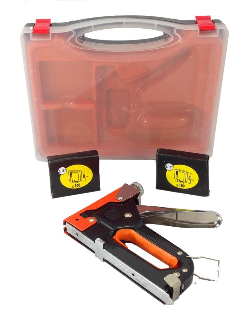 3 WAY STAPLER Staple Gun Brad Nailer KIT Heavy Duty Upholstery Wood wi ...