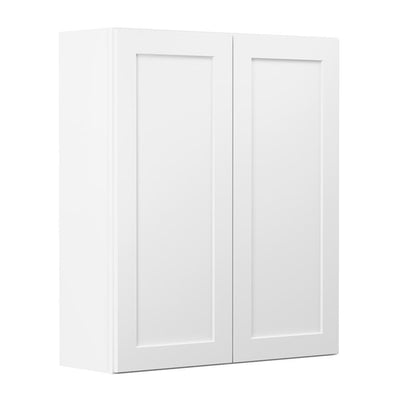 Shaker Ready To Assemble 36 in. W x 42 in. H x 12 in. D Plywood Wall Kitchen Cabinet in Denver White Painted Finish