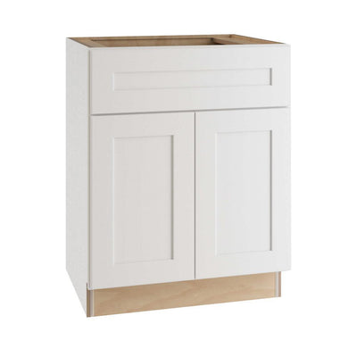 Newport Assembled 36x34.5x24 in. Plywood Shaker Sink Base Kitchen Cabinet Soft Close Doors in Painted Pacific White - Super Arbor