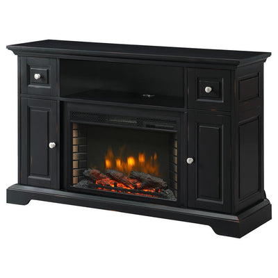 Sutherland 53 in. Freestanding Electric Fireplace TV Stand in Aged Black - Super Arbor