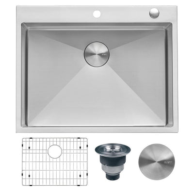 28 in. Drop-In Tight Radius Topmount 16-Gauge Stainless Steel Kitchen Sink Single Bowl - Super Arbor