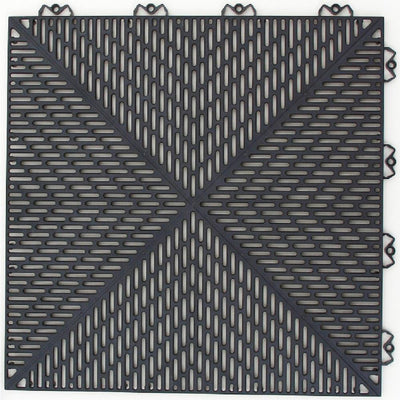 Bergo Unique 14.9 in. x 14.9 in. Graphite Polypropylene Garage Floor Tile (21.6 sq. ft. / case)