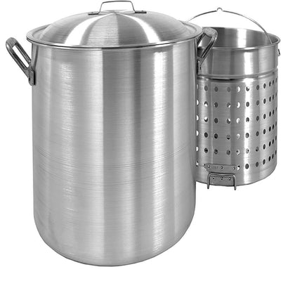 120 qt. Aluminum Stock Pot in Silver with Lid - Super Arbor