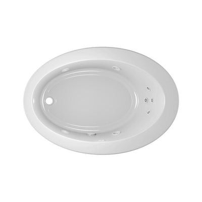 Riva 62 in. x 43 in. Acrylic Left-Hand Drain Oval Drop-In Whirlpool Bathtub with Heater in White - Super Arbor