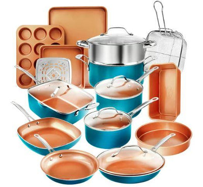 Gotham Steel 20 Piece Nonstick Pots and Pans Set including Bakeware, Nonstick Cookware Set - Super Arbor