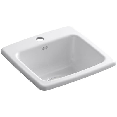 Gimlet Drop-In Acrylic 15 in. 1-Hole Single Bowl Bar Sink in White - Super Arbor