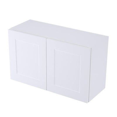 Threespine Ready to Assemble 30 in. x 18 in. x 12 in. Stock Bridge Wall Kitchen Cabinet in Shaker White Wood - Super Arbor