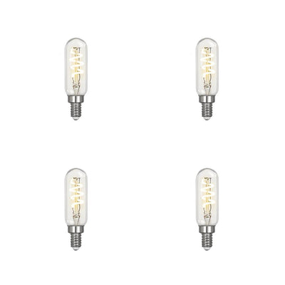 Feit Electric 25-Watt Equivalent T6 Candelabra Dimmable LED Clear Glass Vintage Light Bulb with Spiral Filament Bright White (4-Pack) - Super Arbor