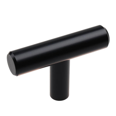 2 in. Matte Black Solid T-Bar Cabinet Handle Drawer Knobs (10-Pack) - Super Arbor
