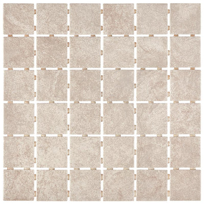 Portland Stone Gray 12 in. x 12 in. x 6.35 mm Ceramic Mosaic Floor and Wall Tile (1 sq. ft. / piece) - Super Arbor
