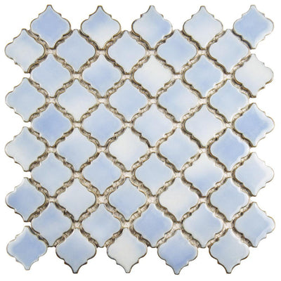 Merola Tile Hudson Tangier Frost Blue 12 in. x 12 in. Porcelain Mosaic Tile (10.96 sq. ft. / Case) - Super Arbor
