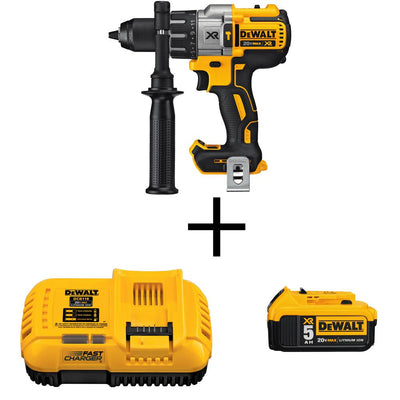 20-Volt MAX XR Cordless 1/2 in. Brushless Hammer Drill (Tool-Only) with 20-Volt 5.0 Ah Battery and Charger - Super Arbor
