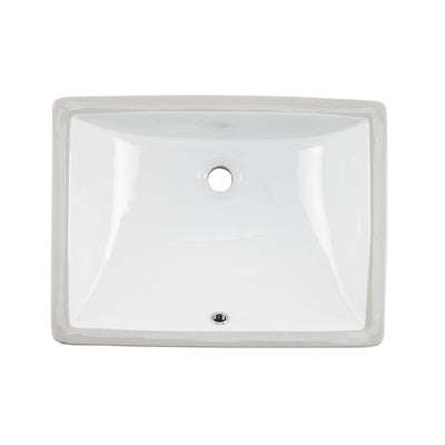 IPT Sink Company Rectangular Glazed Ceramic Undermount Bathroom Vanity Sink in White - Super Arbor