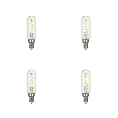 Feit Electric 25-Watt Equivalent T6 Candelabra Dimmable LED Clear Glass Vintage Light Bulb with Spiral Filament Soft White (4-Pack) - Super Arbor