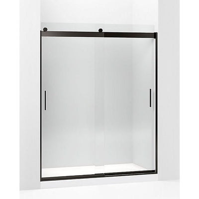 Levity 59.625 in. W x 74 in. H Frameless Sliding Shower Door in Anodized Dark Bronze - Super Arbor