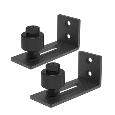 3.66 in. Black Steel Adjustable Heavy-Duty Sliding Barn Door Floor Guide Hardware (2-Pack) (Model 3) - Super Arbor