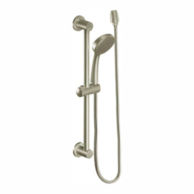 1-Spray Eco-Performance 4 in. Hand Shower with Slide Bar in Brushed Nickel - Super Arbor