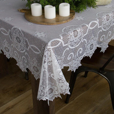 Snowflake White Polyester Tablecloth - Super Arbor