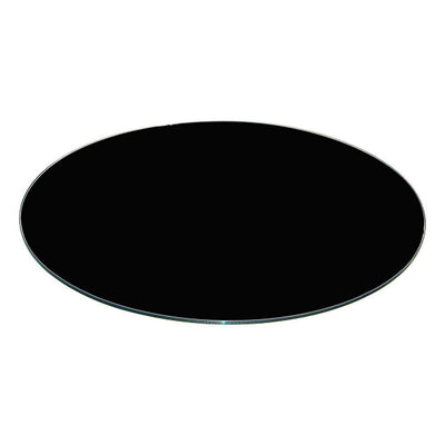 20" Inch Black Round Glass Table Top Back Painted 3/8" Thick Flat Edge Polished Tempered - Super Arbor