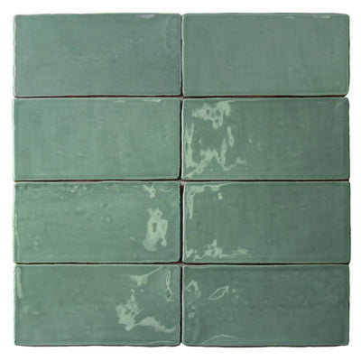 Ivy Hill Tile Catalina Green Lake 3 in. x 6 in. x 8 mm Polished Ceramic Subway Wall Tile (5.38 sq.ft./case)