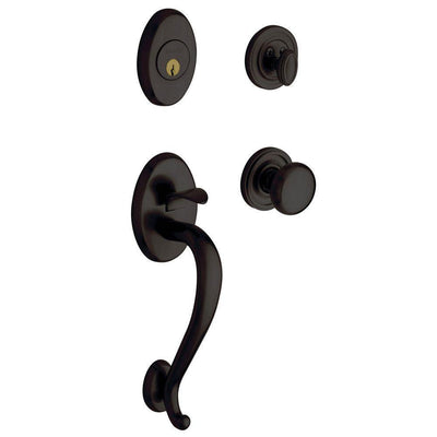 Logan Single Cylinder Oil Rubbed Bronze Door Handleset with Classic Door Knob - Super Arbor