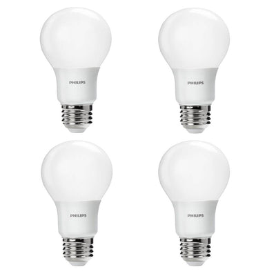 Philips 60-Watt Equivalent A19 Non-Dimmable Energy Saving LED Light Bulb Daylight (5000K) (4-Pack) - Super Arbor