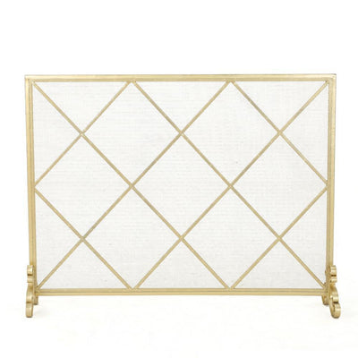 Howell Modern Gold Single Panel Iron Fire Screen - Super Arbor