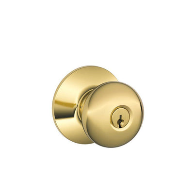 Plymouth Bright Brass Keyed Entry Door Knob - Super Arbor