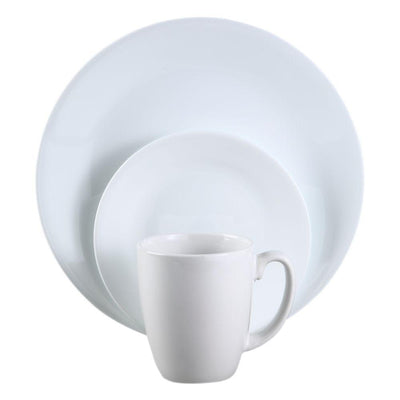 16-Piece Casual White Glass Dinnerware Set (Service for 4) - Super Arbor