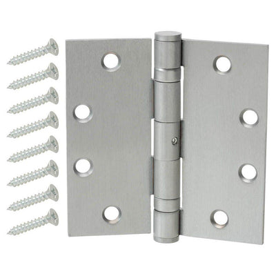 4-1/2 in. x 4-1/2 in. Satin Chrome Ball Bearing Door Hinge - Super Arbor