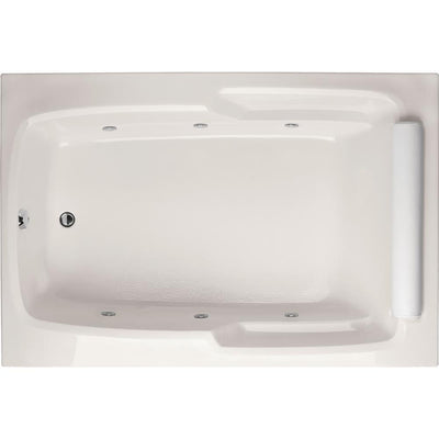 Duo 72 in. x 48 in. Rectangular Drop-In Air Bath and Whirlpool Bathtub in White - Super Arbor
