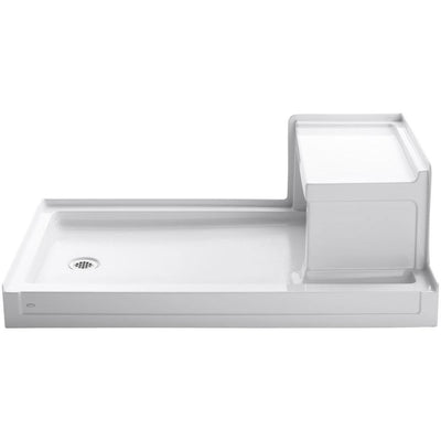 Tresham 60 in. x 36 in. Single Threshold Left-Hand Drain Shower Base with Integral Right-Hand Seat in White - Super Arbor